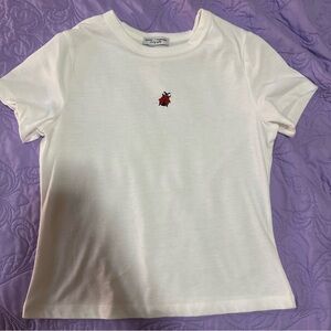 White Ladybug Baby Tee